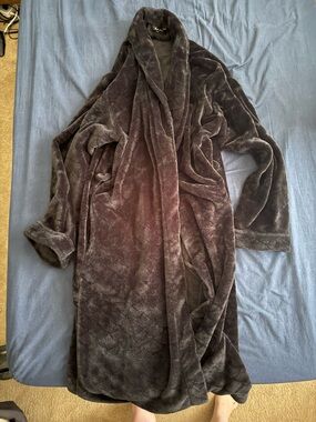Just Love Plush Fleece Robe in Dark Brown